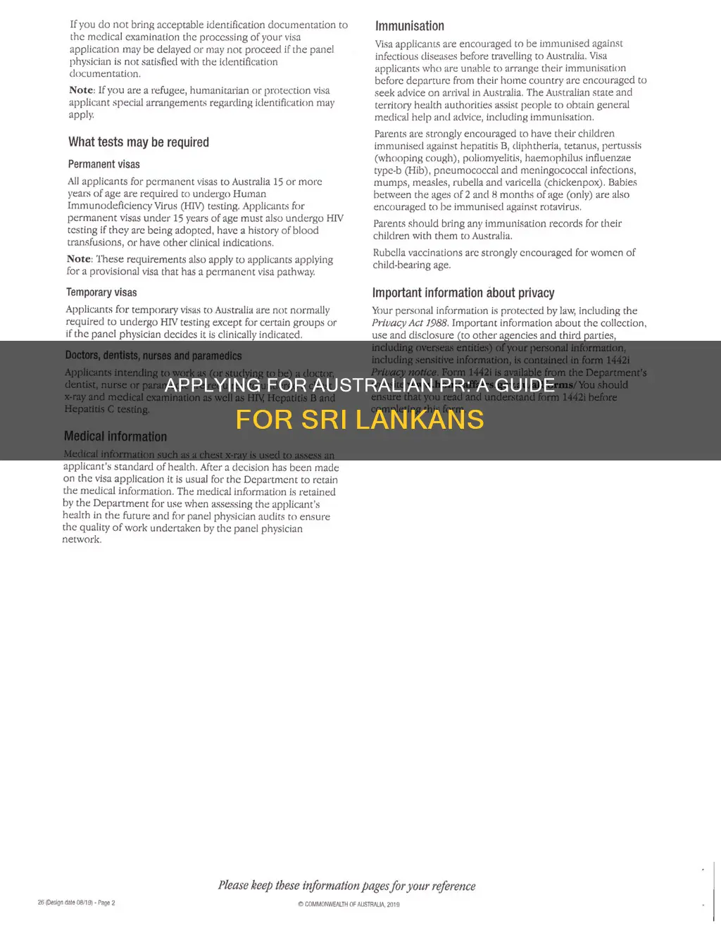 how to apply for pr in australia from sri lanka