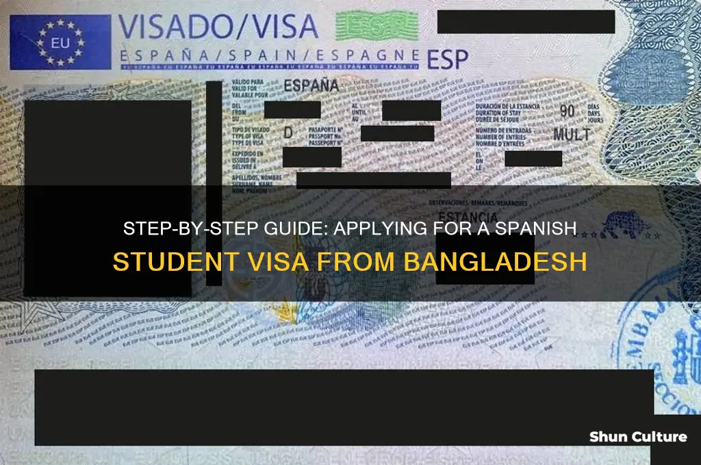 how to apply student visa in spain from bangladesh