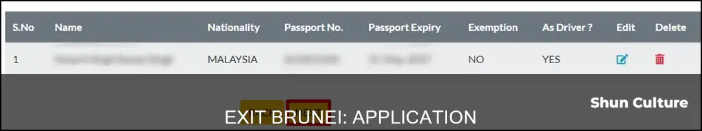 how to apply to exit brunei