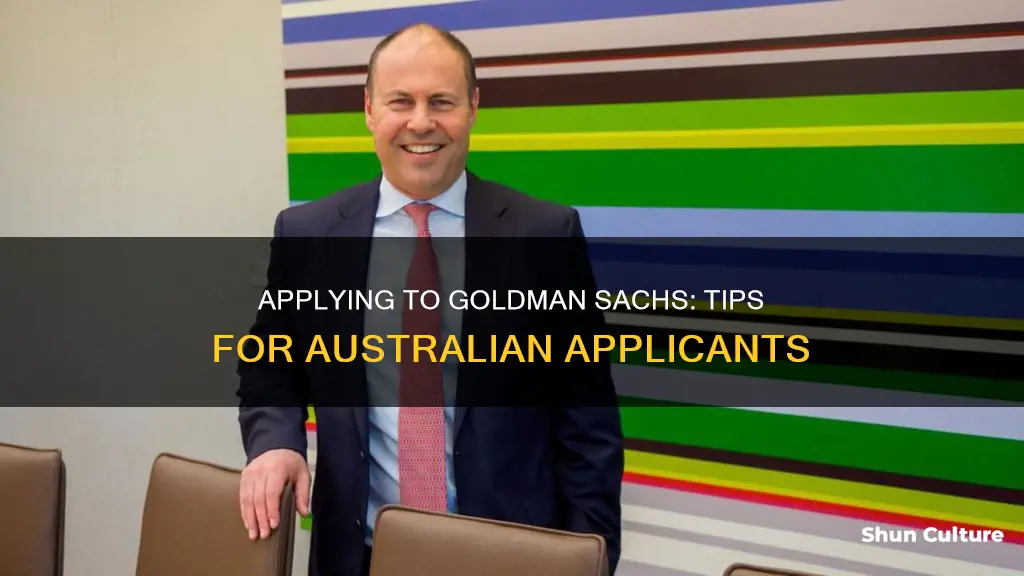 how to apply to goldman sachs australia position