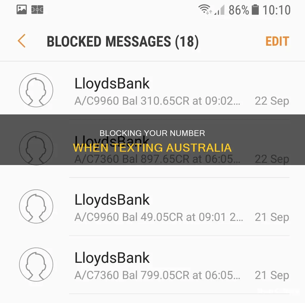 how to block your mobile number when texting australia