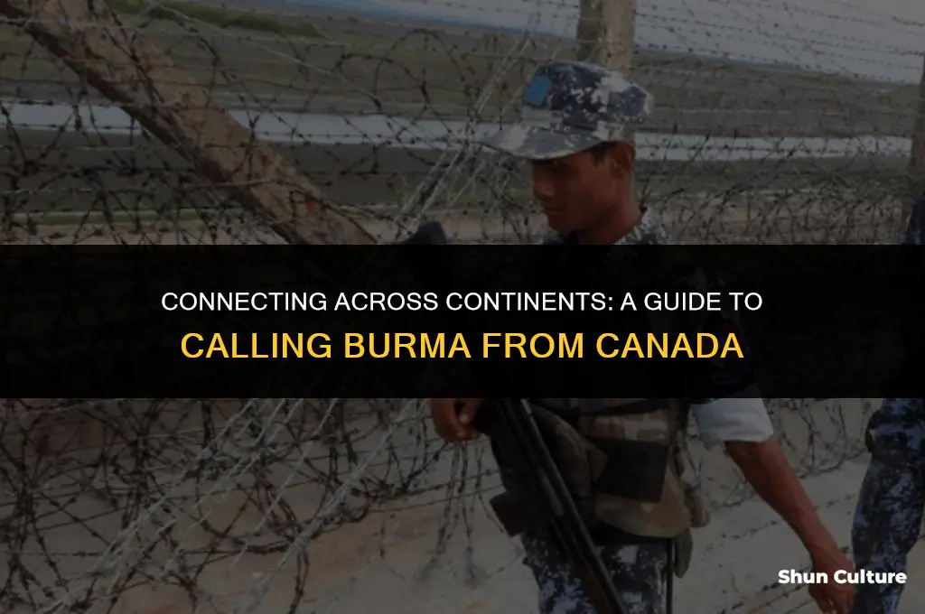 how to call burma from canada