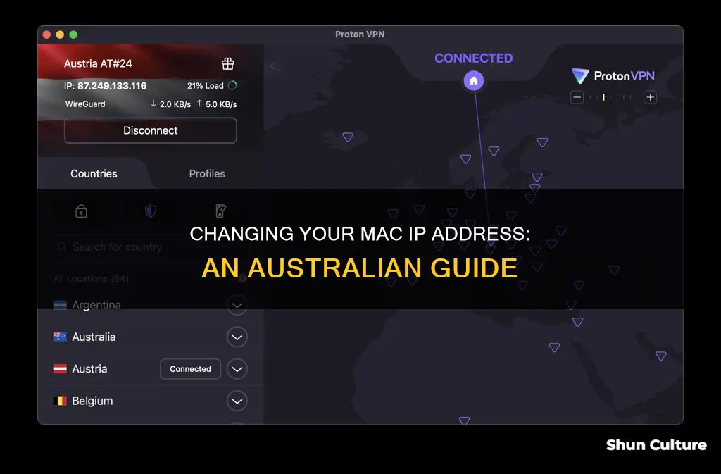 how to change ip address on mac to australia