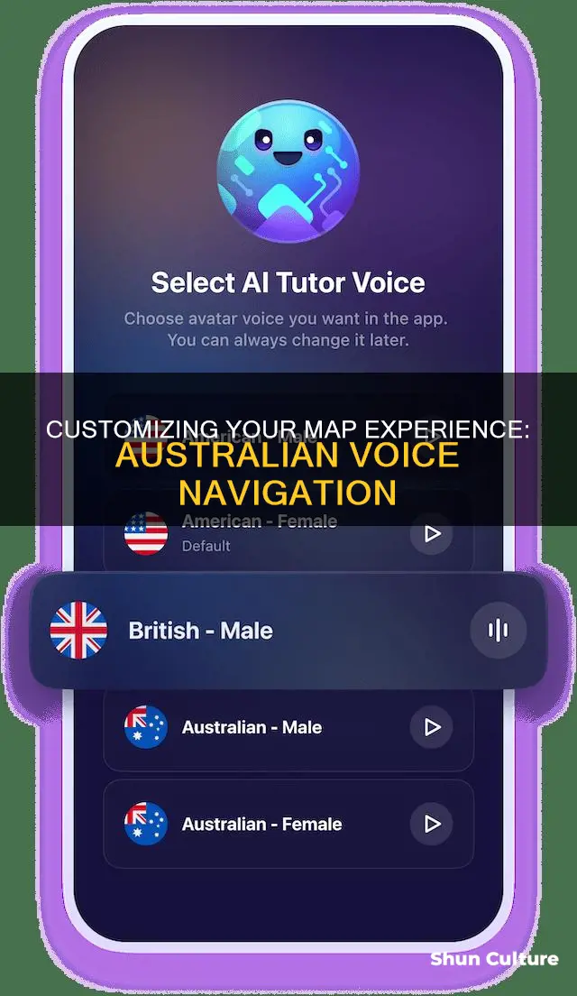 how to change maps voice to australian
