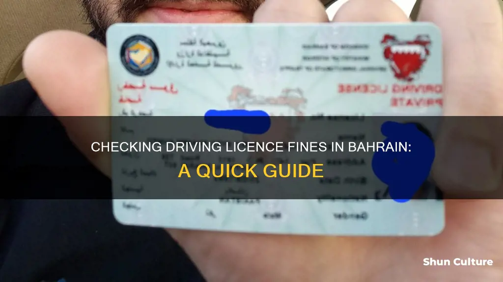 how to check driving licence fine in bahrain