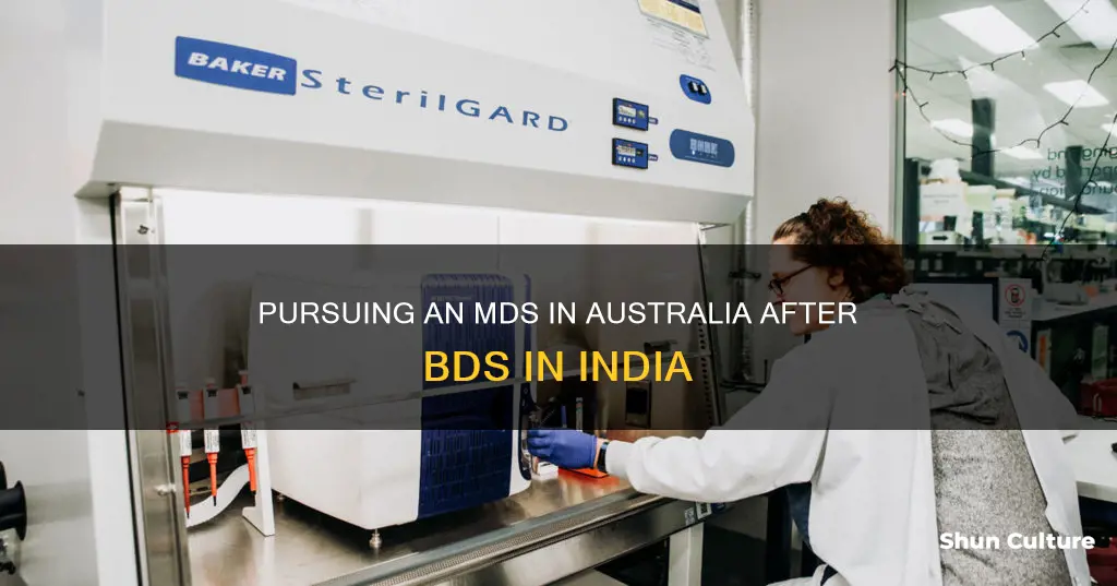 how to do mds in australia after bds in india