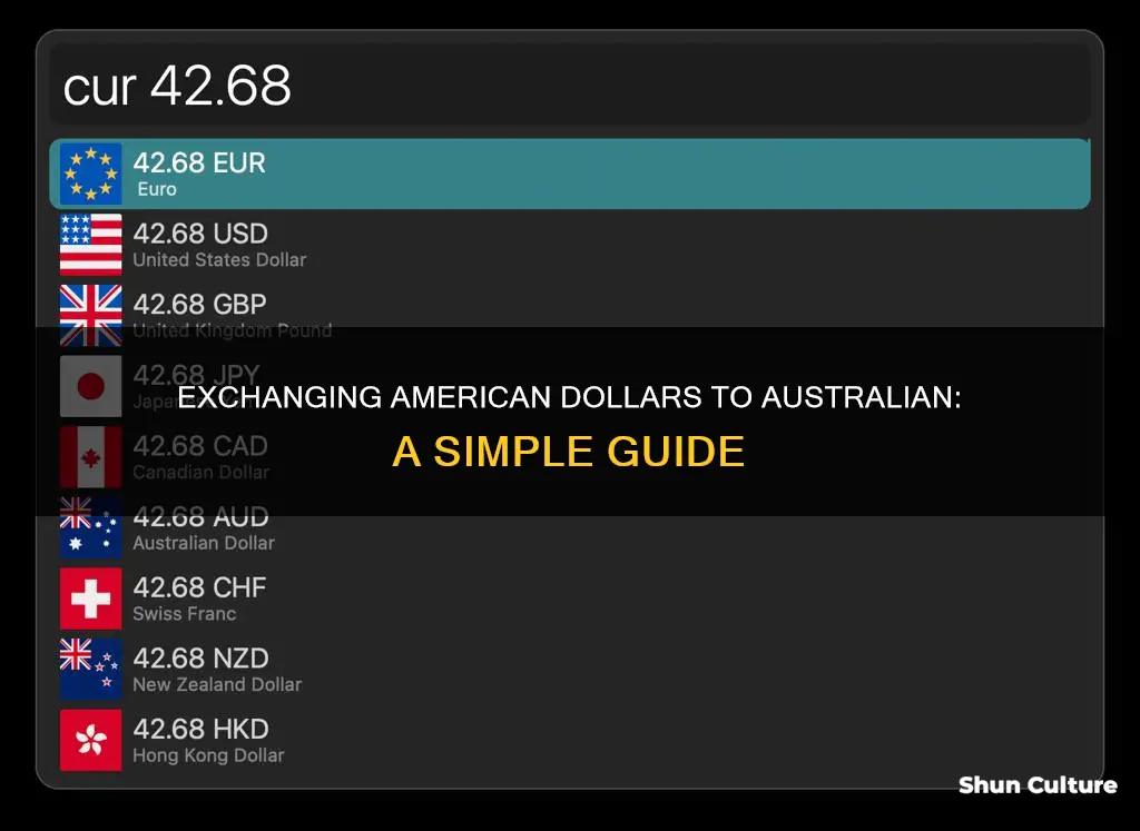 how to exchange american money to australian