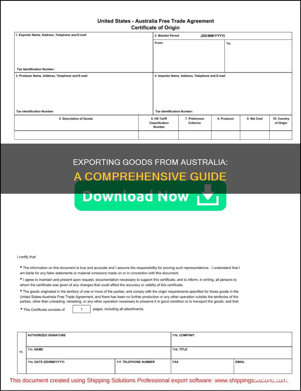 how to export goods from australia