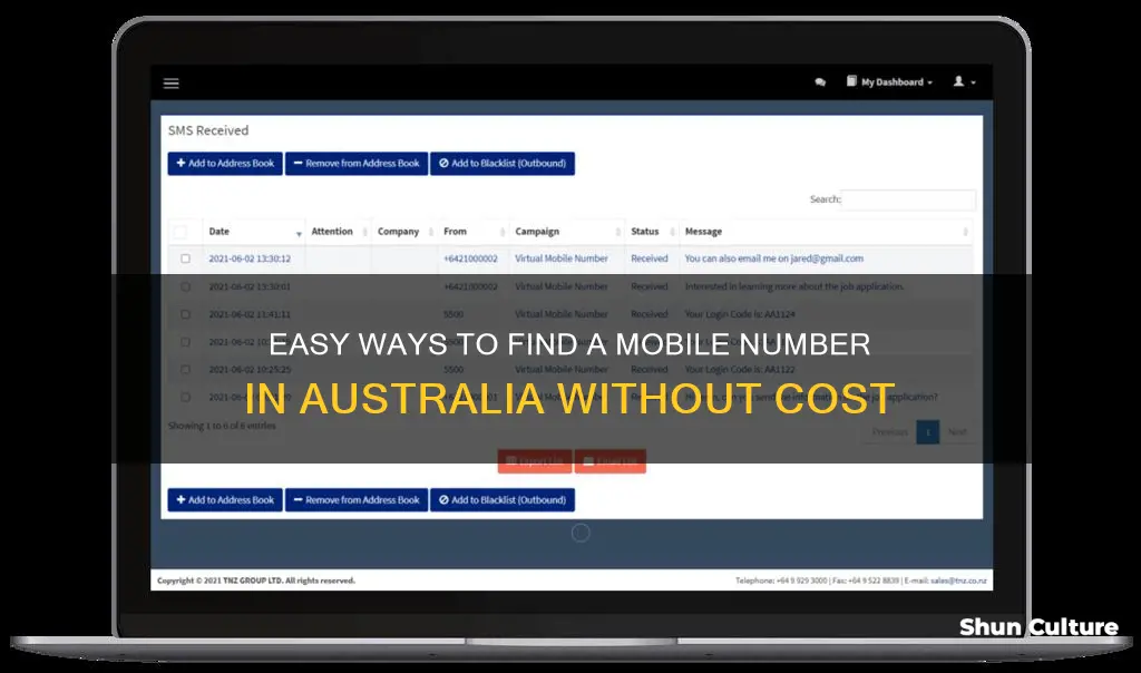 how to find a mobile number in australia for free