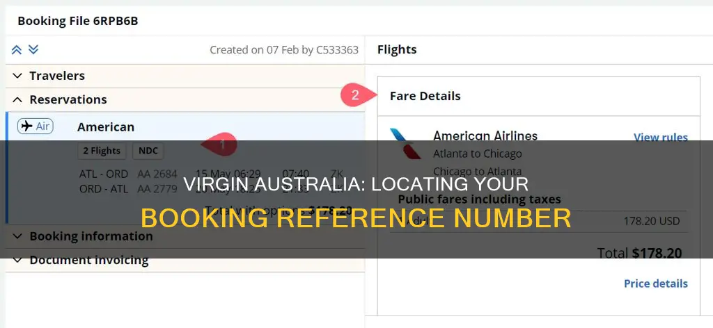 how to find booking reference number virgin australia