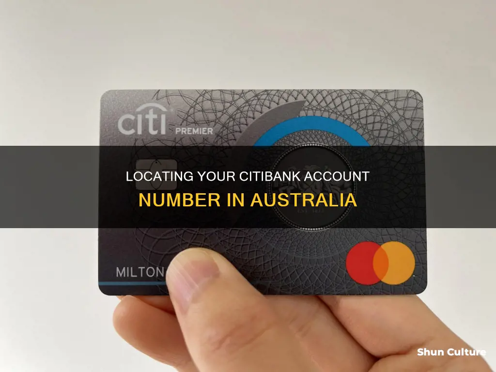 how to find citibank account number australia