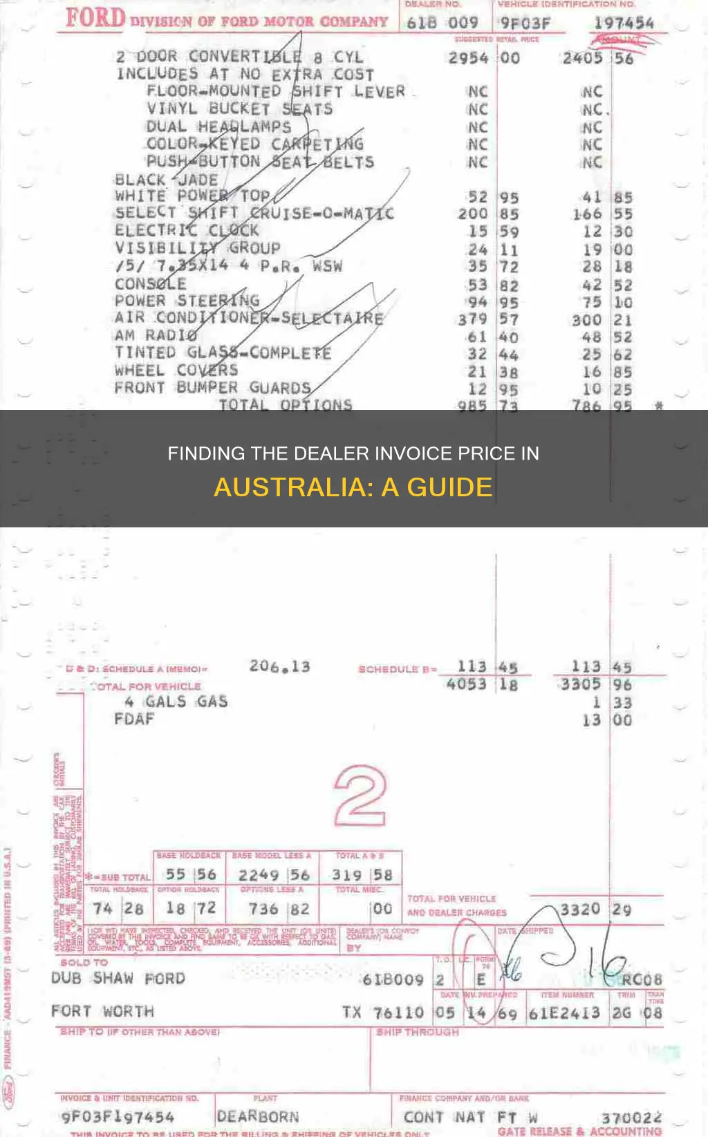 how to find dealer invoice price australia