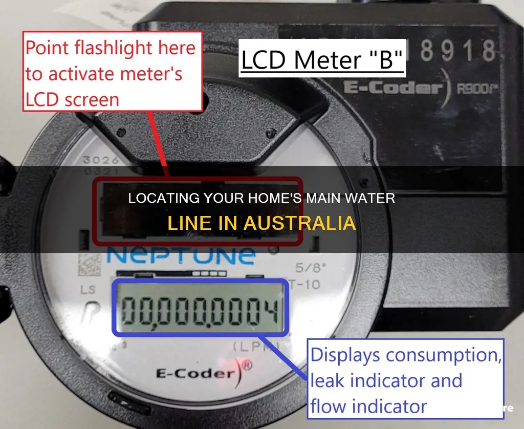 how to find main water line into house australia