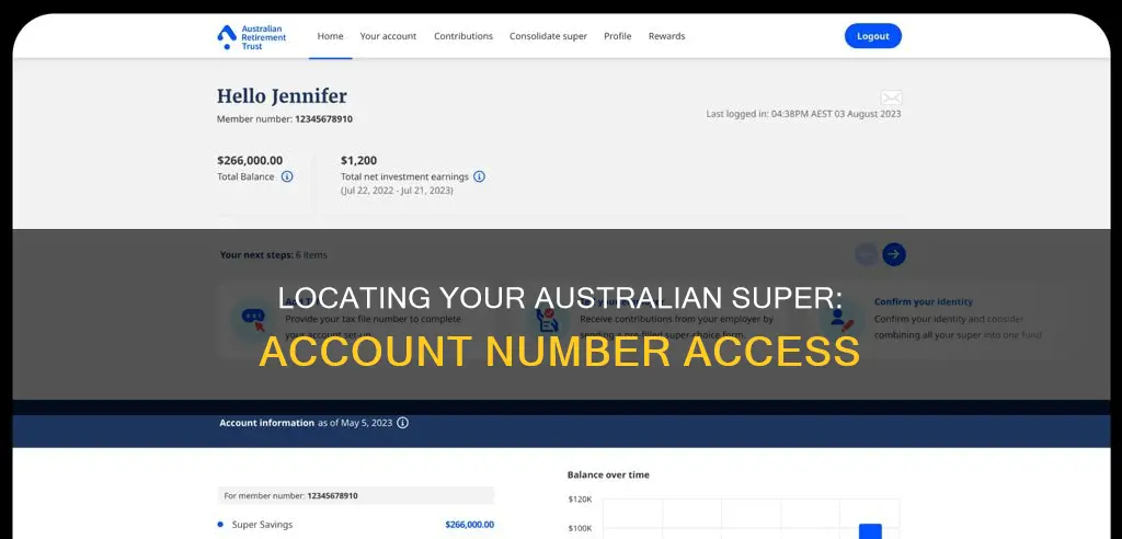 how to find my australian super account number