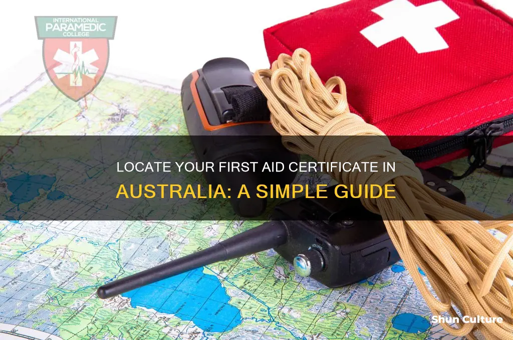 how to find my first aid certificate australia
