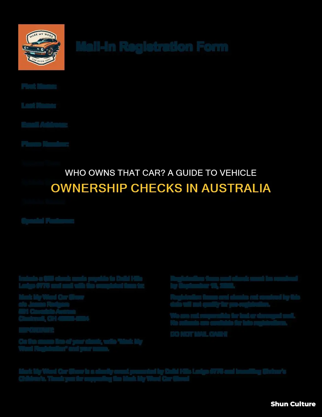 how to find out who owns a car australia
