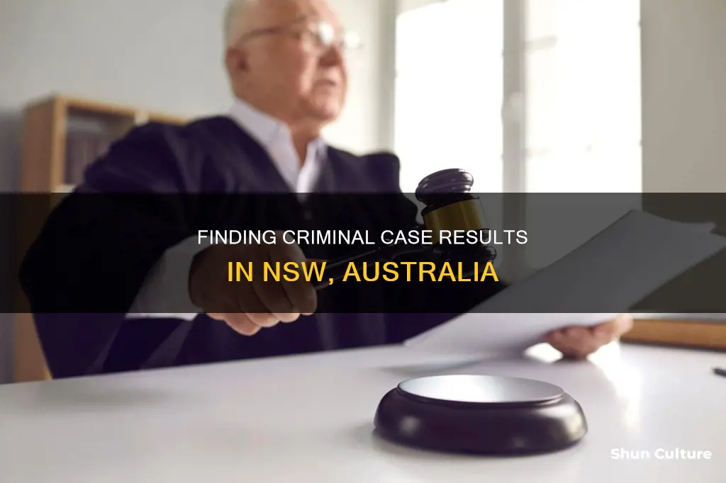 how to find results of criminal cases in nsw australia