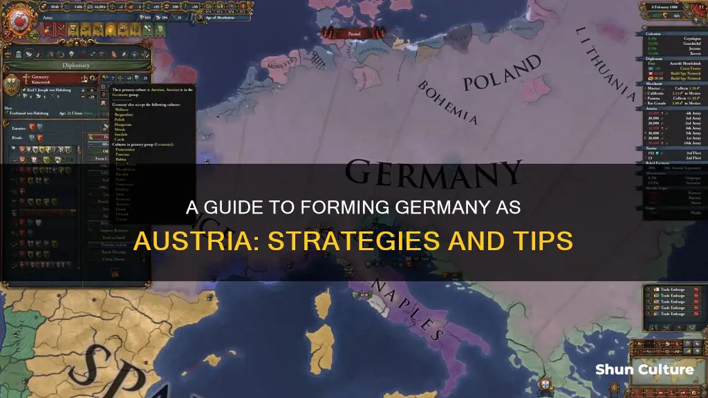 how to form germany as austria