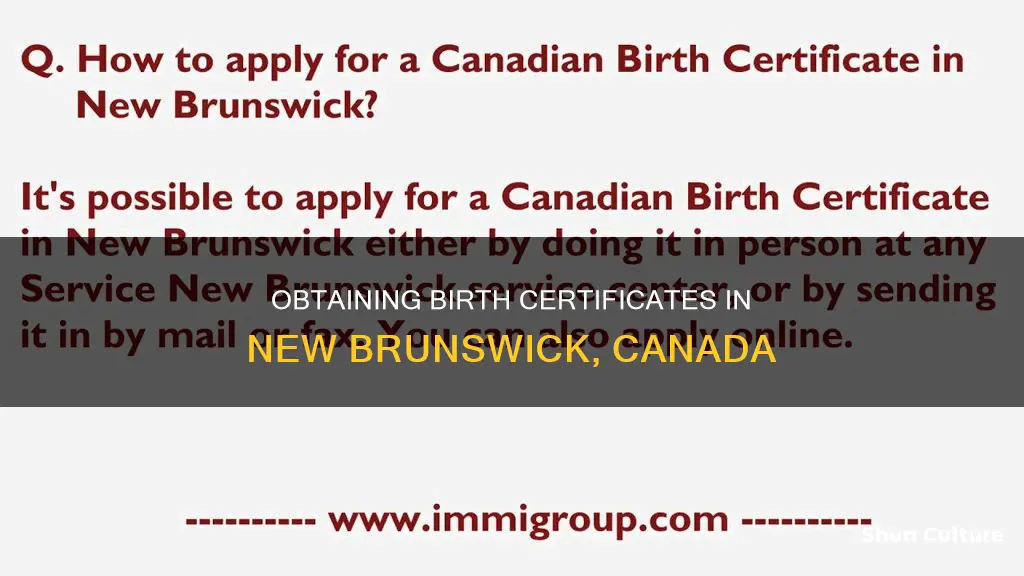 how to get a birth certificate in new brunswick canada