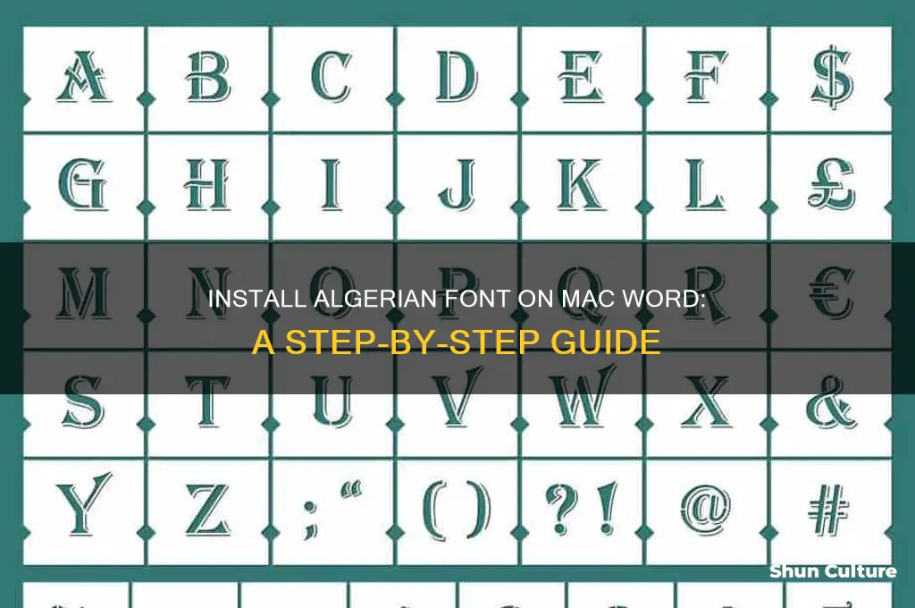 how to get algerian font on word for mac