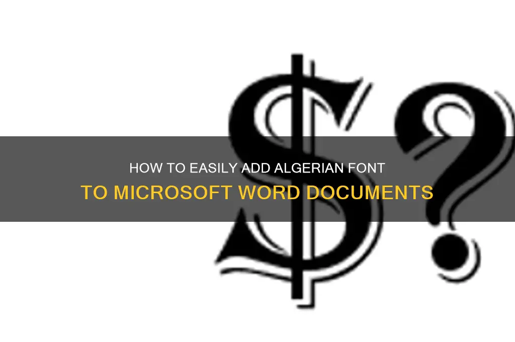 how to get algerian font on word