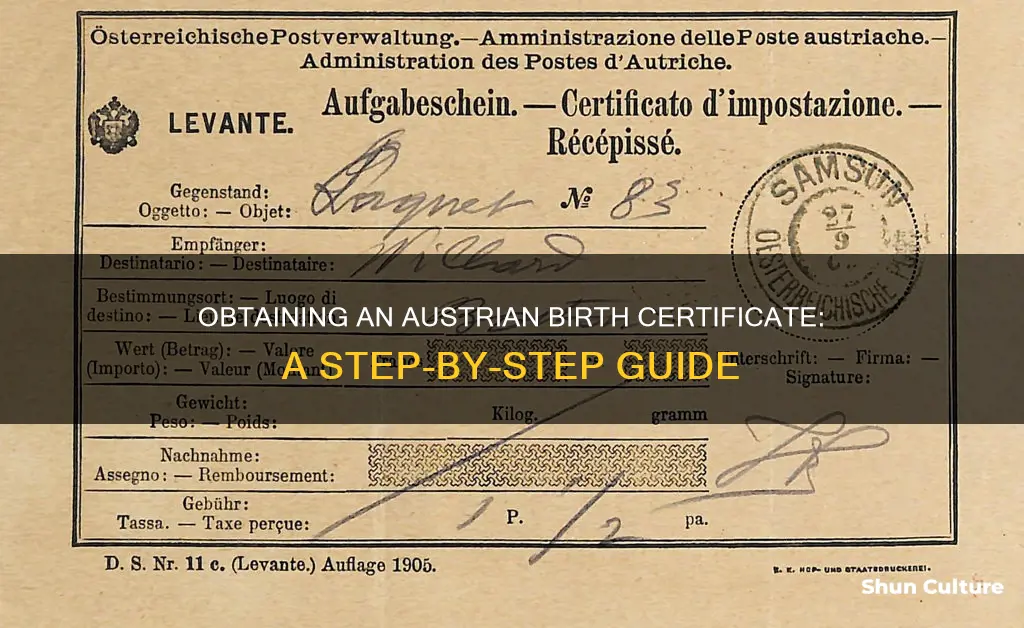 how to get austrian birth certificate