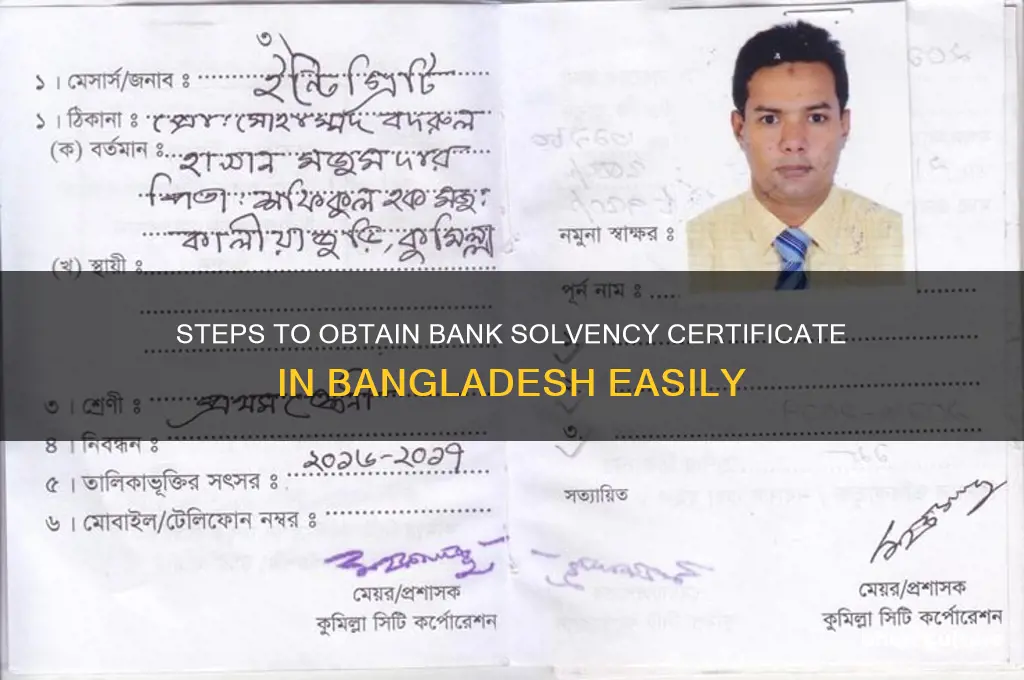 how to get bank solvency certificate in bangladesh