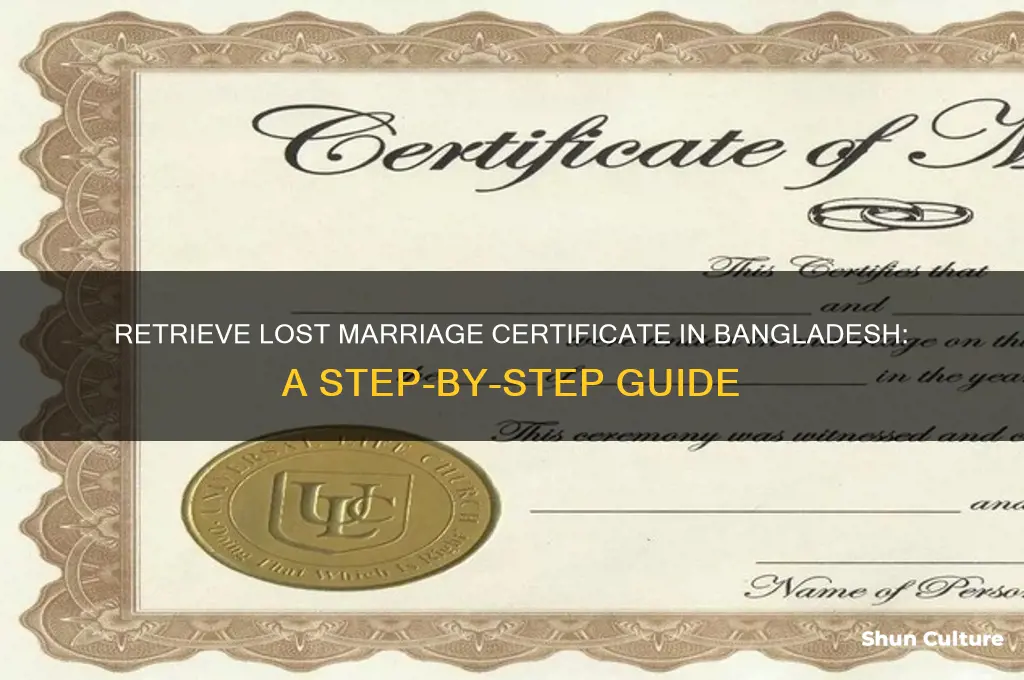 how to get lost marriage certificate in bangladesh