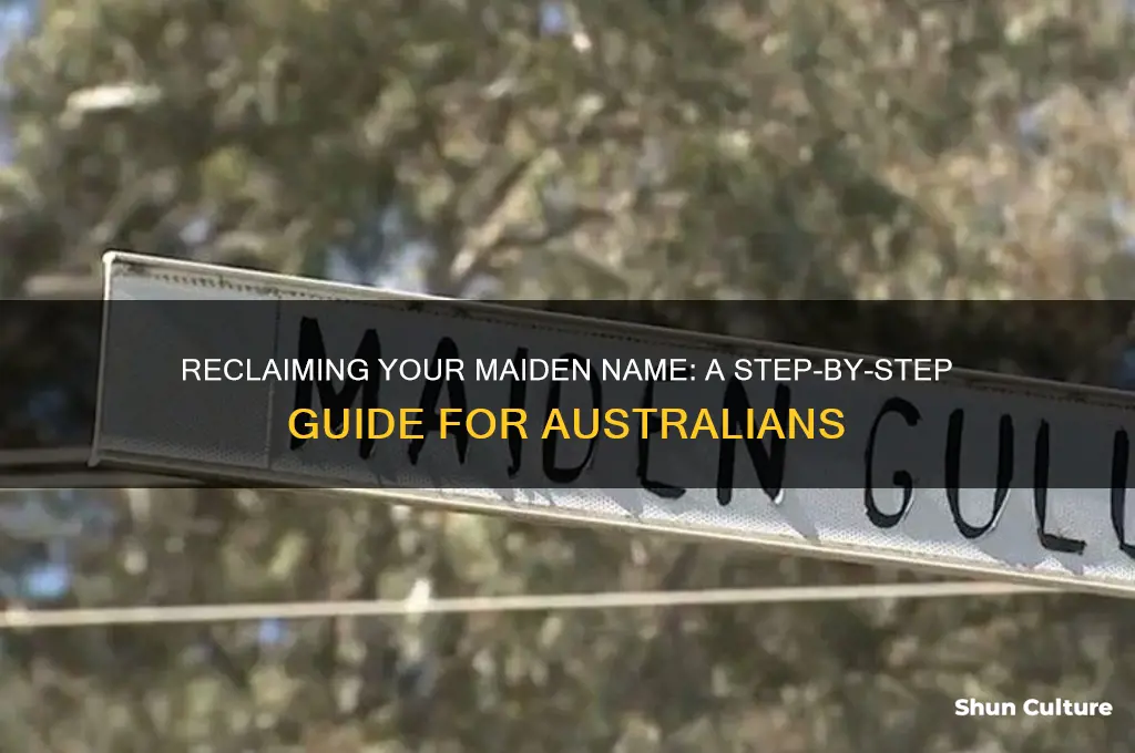how to go back to maiden name in australia