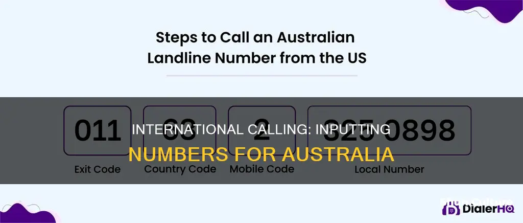 how to input international number australian