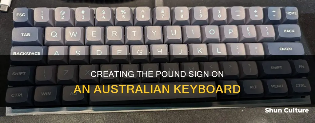 how to make a pound sign on an australian keyboard
