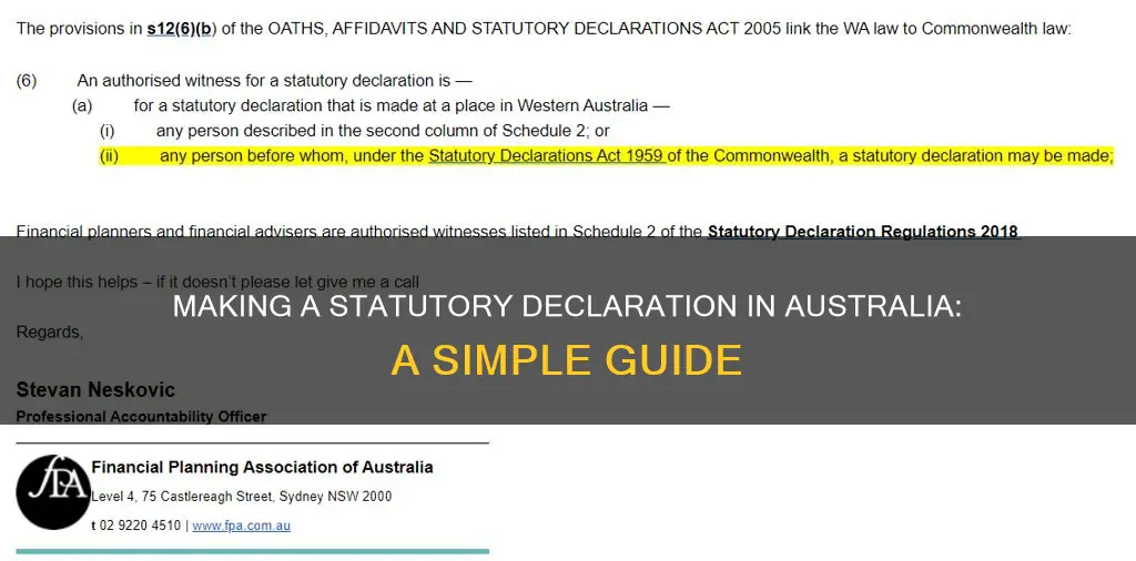 how to make a statutory declaration australia