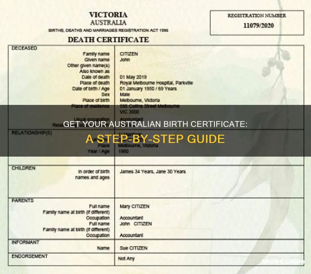 how to make birth certificate in australia