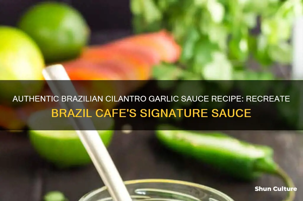 how to make cilantro garlic sauce from brazil cafe