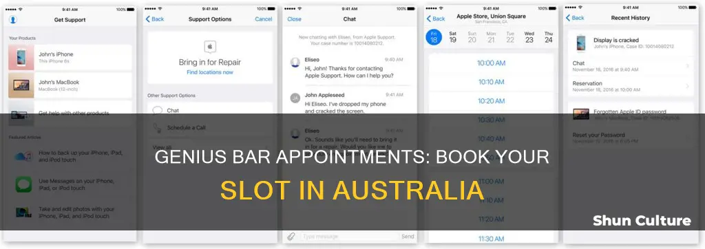 how to make genius bar appointment australia