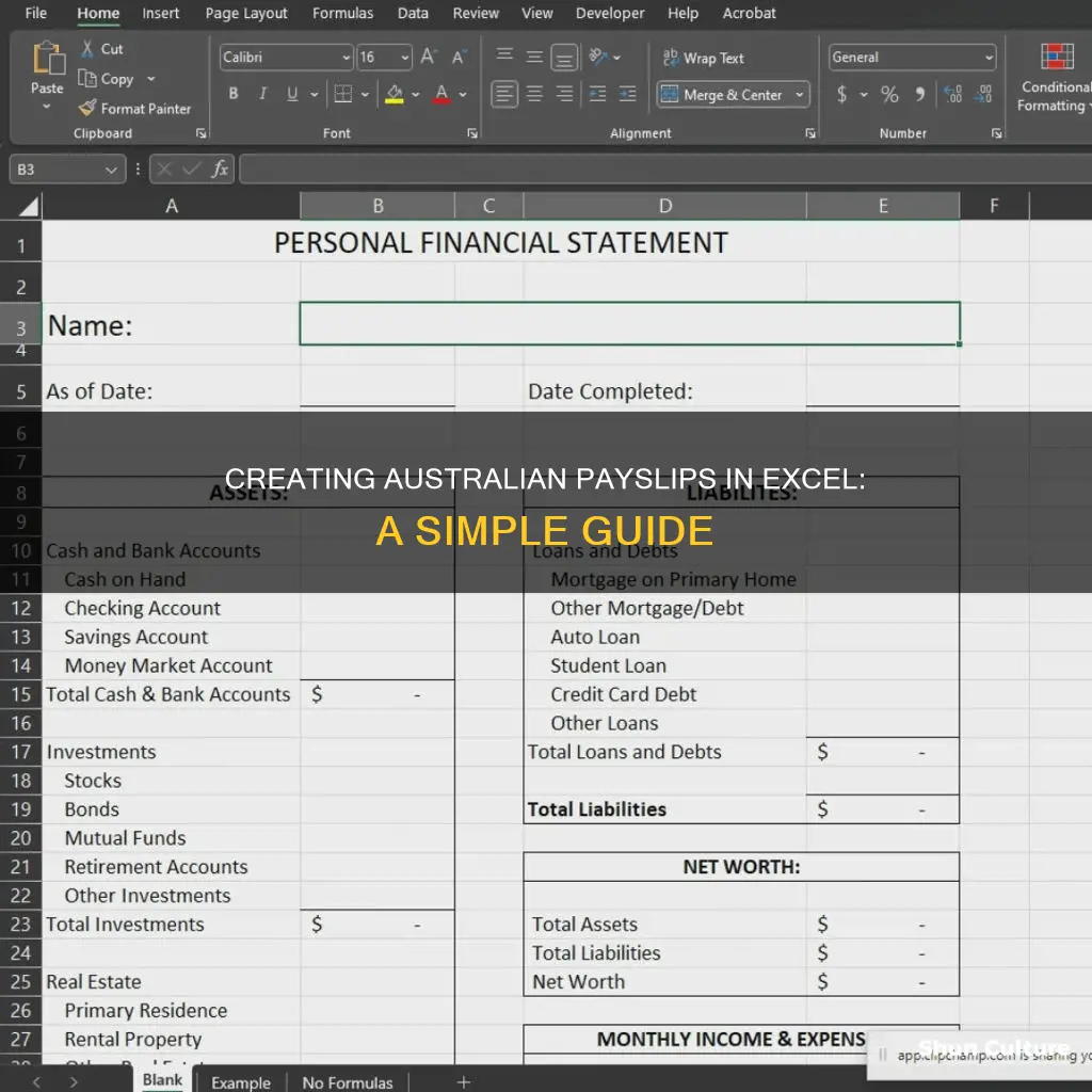 how to make payslip in excel australia