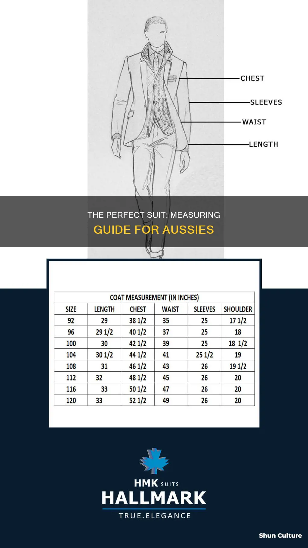 how to measure suit size australia