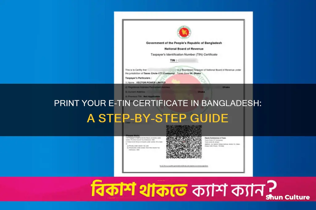 how to print e tin certificate in bangladesh