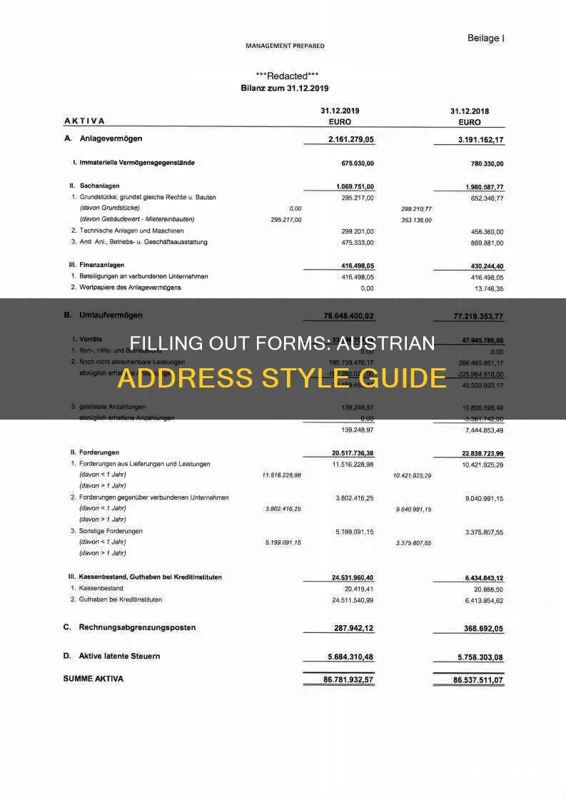 how to properly fill form for austrian address