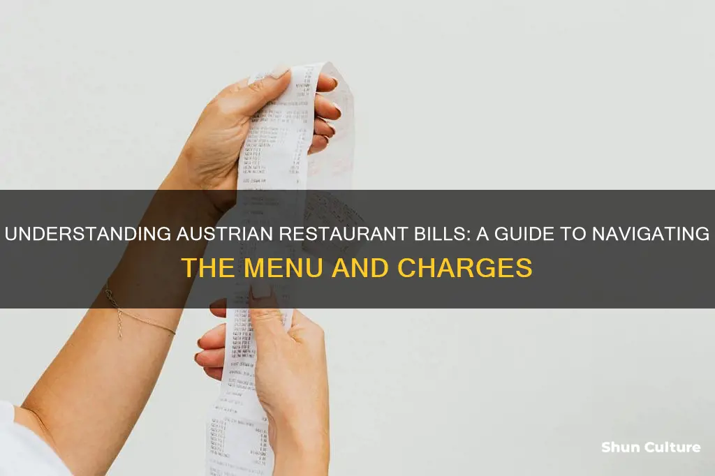 how to read a restaurant bill in austria