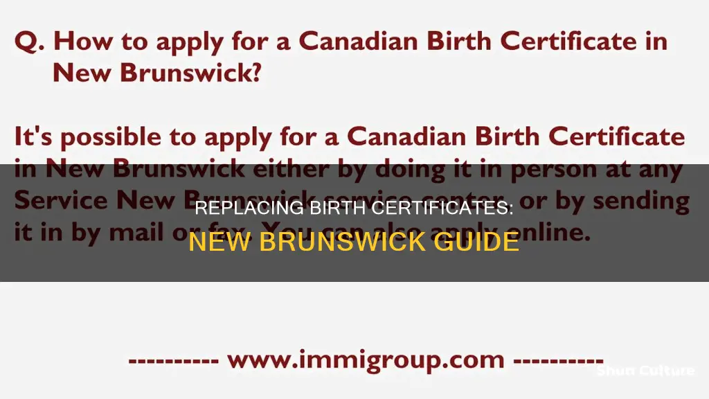 how to replace a birth certificate in new brunswick