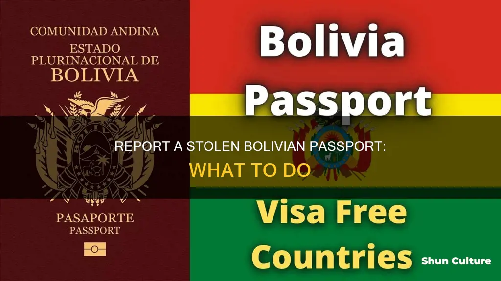 how to report a bolivian passport stolen