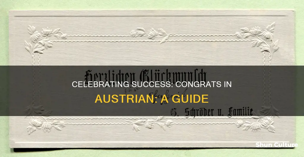 how to say congratulations in austrian