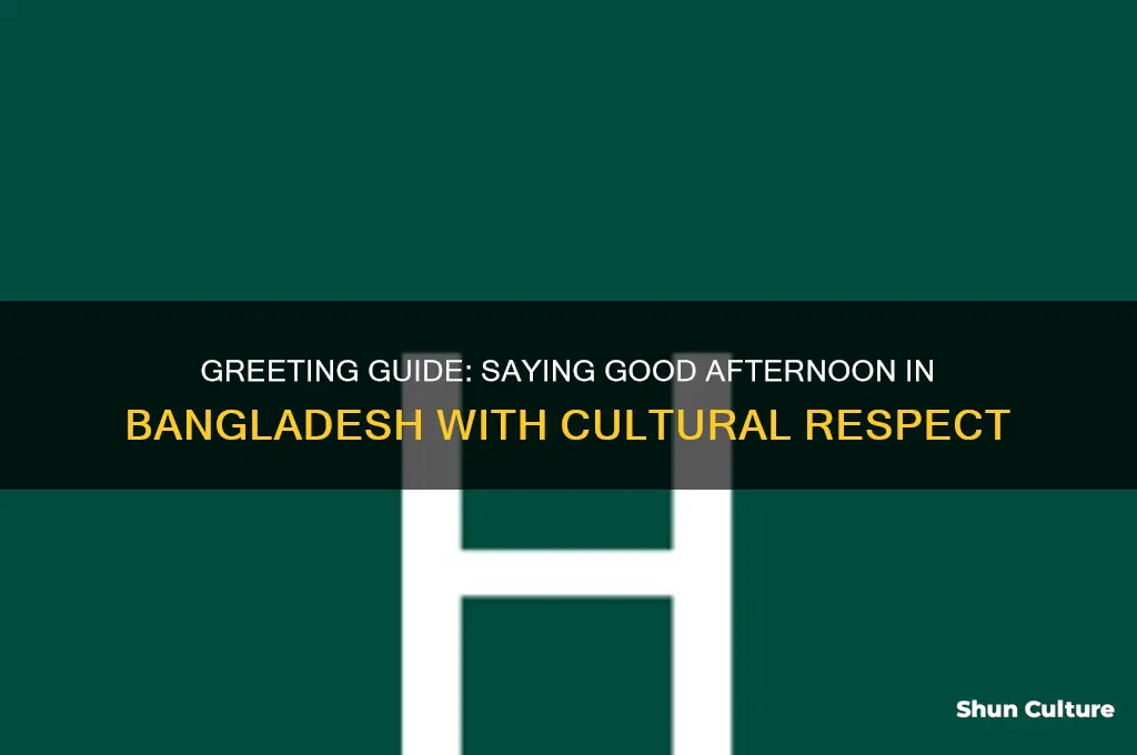 how to say good afternoon in bangladesh