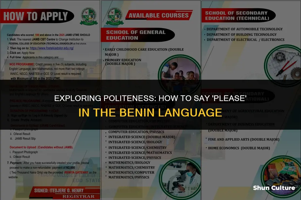 how to say please in benin language