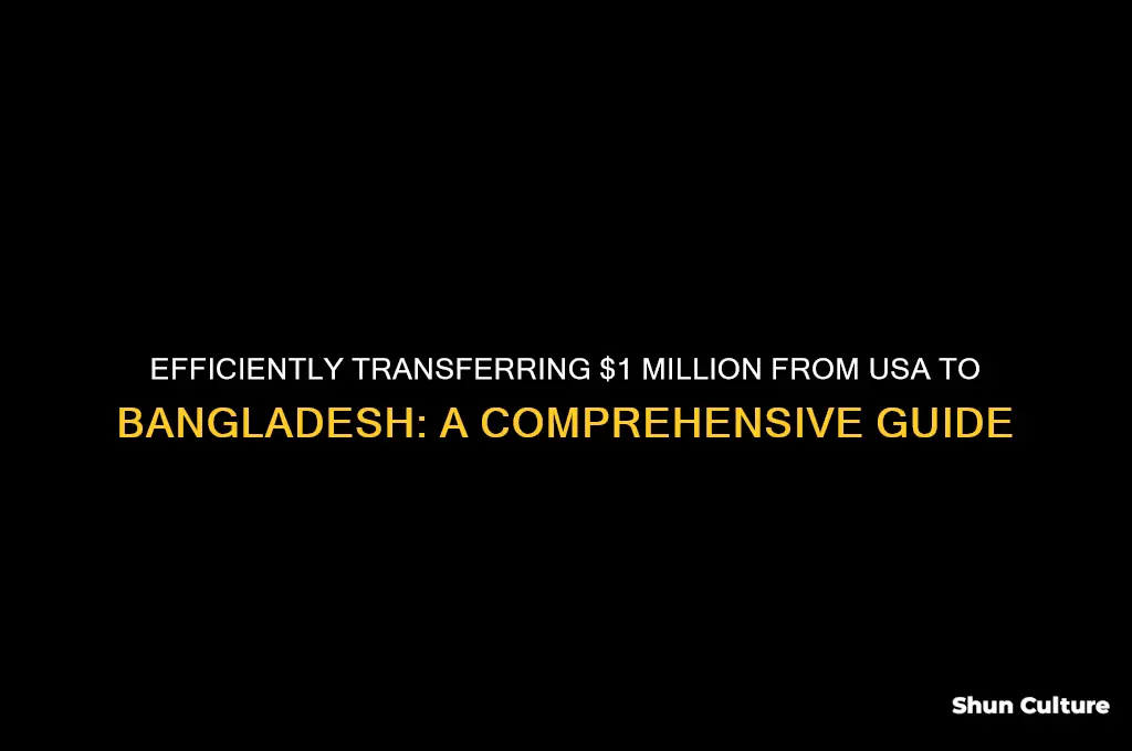 how to send 1 milion dollars from usa to bangladesh