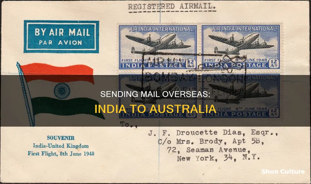 how to send a letter from india to australia