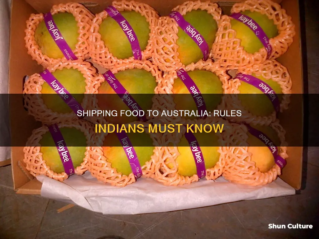 how to send food items to australia from india