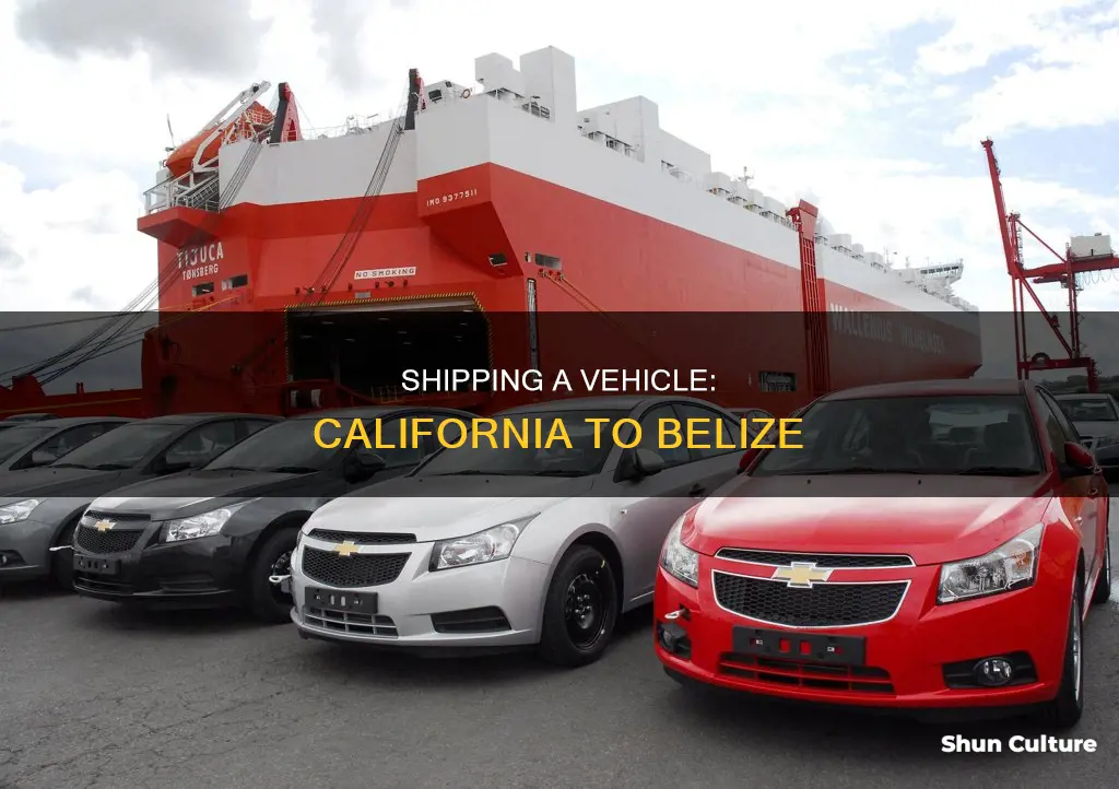 how to ship a vehicle from california to belize