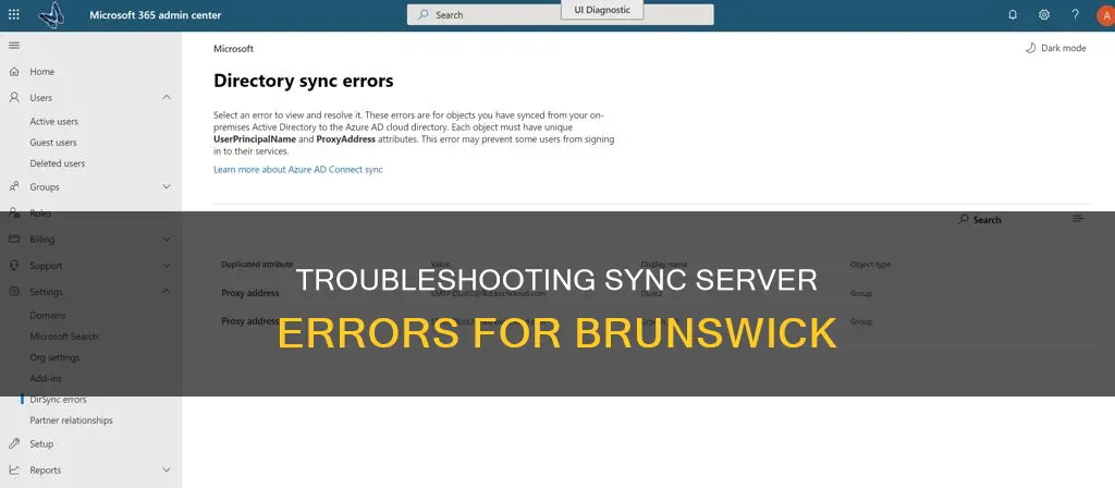 how to troubleshoot a sync server error for brunswick